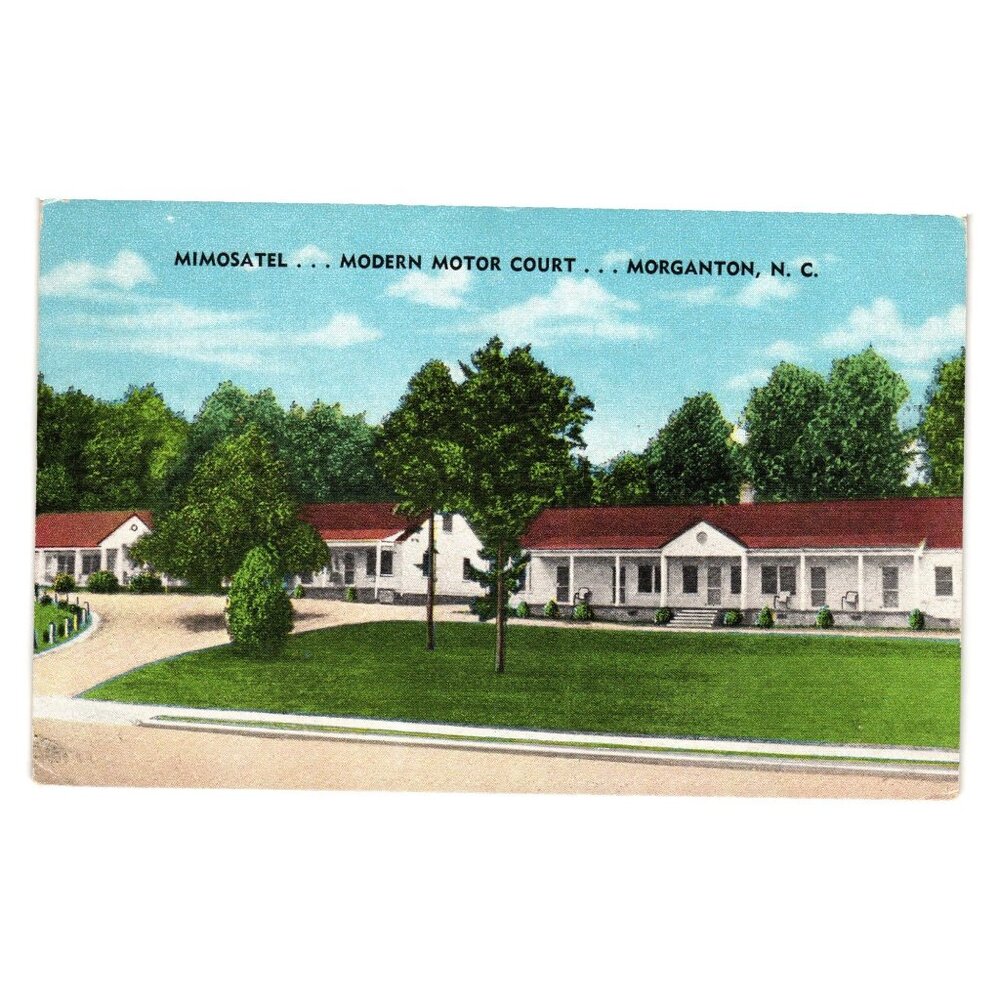 Vintage Mimosatel Modern Motor Court Postcard Morganton NC